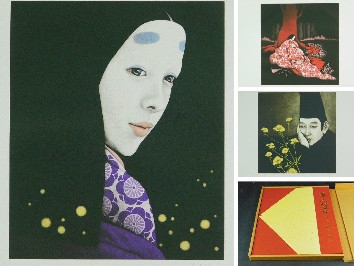 斎藤カオル 銅版画集「源氏物語 第9巻」 全6枚揃 タトウ箱/解説書付 1982年 西武百貨店 春陽会理事長 ka2511N59拍卖