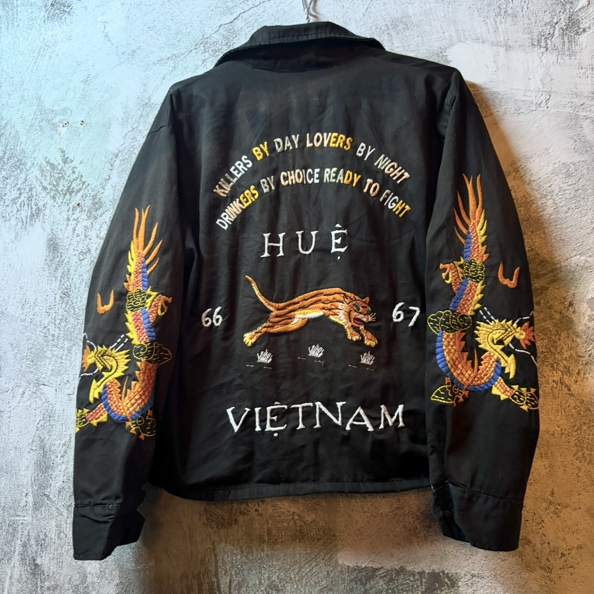 ベトジャンスペシャルレインボーステッチコンディション◎/60sビンテージデニム501BIGEと相性抜群スカジャンテーラー東洋スーベニアJKT拍卖