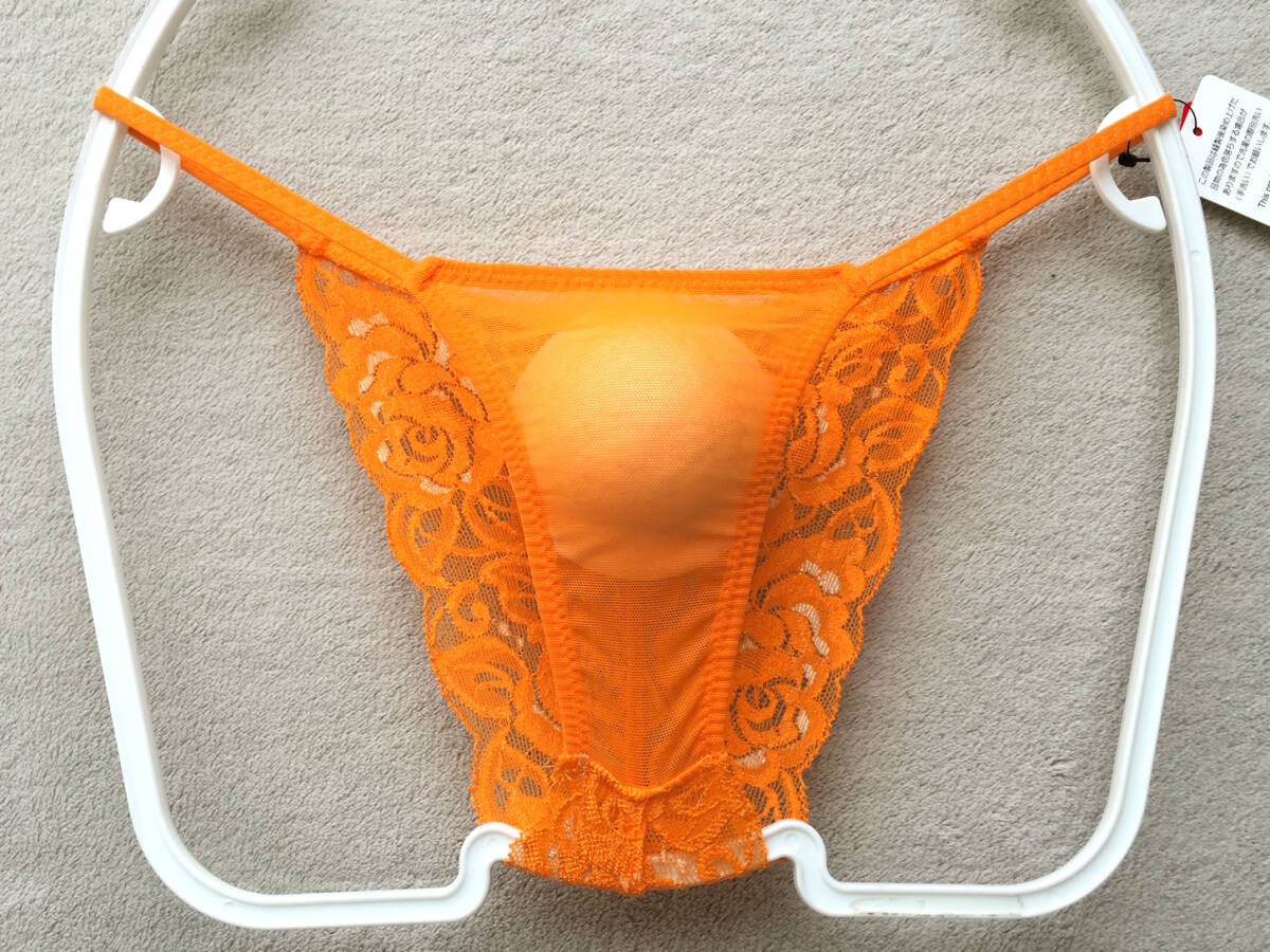 【ターキー/TM collection】透け透け!シースルーパワーネット★ゴージャスバックレース★ローライズハーフバック/オレンジ♪新品/日本製拍卖