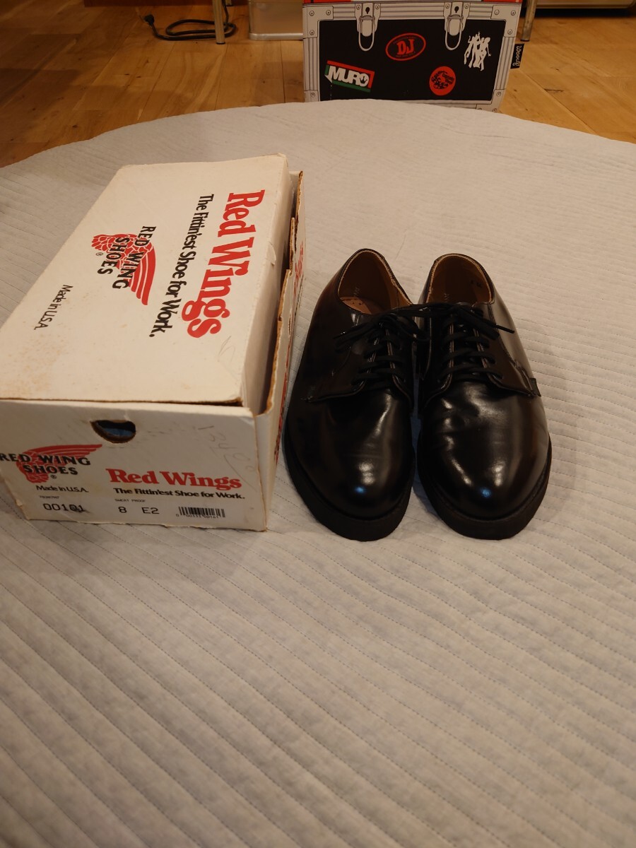 極上品 90s レッドウィング 101 ポストマンシューズ 刺繍羽根タグ サイズ8EE アメリカ製 Red Wing ビンテージ 箱有り拍卖