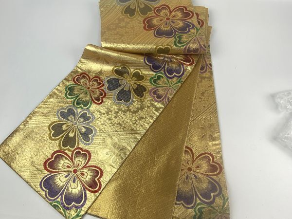 ▼三作▼中古美品 正絹 袋帯 六通柄 日本製 A95拍卖