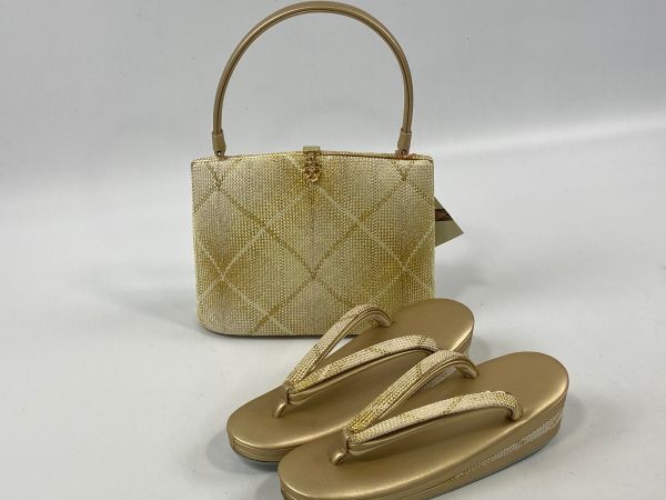 ▼三作▼高級草履バッグセット 組織り 日本製 拍卖
