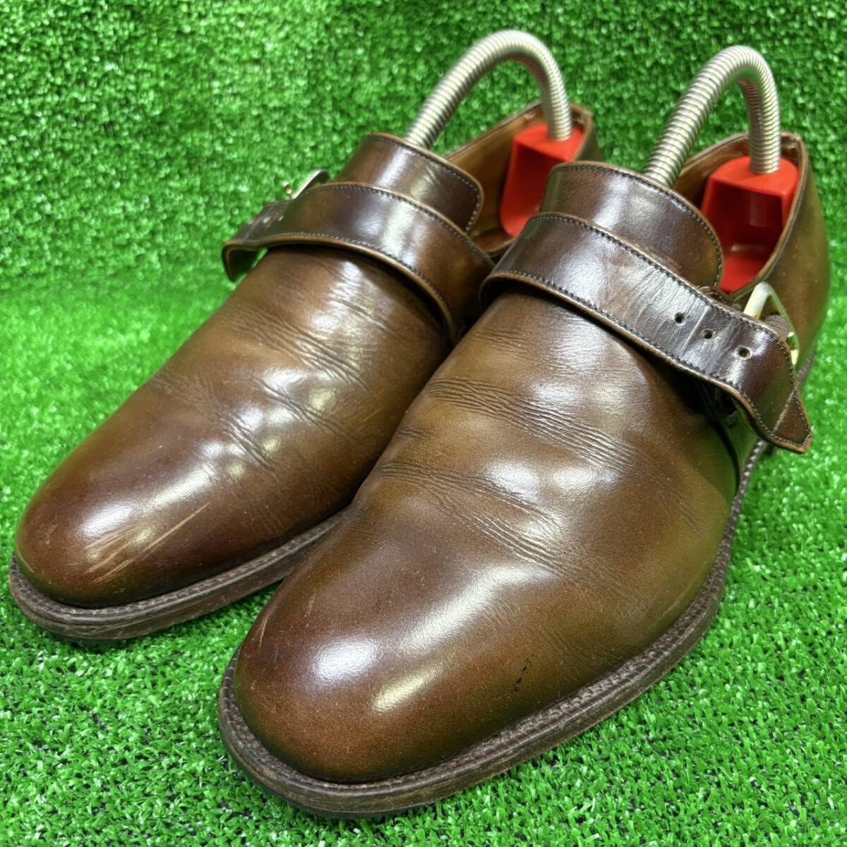 MISTER MINIT シングルモンクストラップ ビジネスシューズ ミスターミニット ブラウン ドレスシューズ メンズ ブランド ビジネス 紐靴拍卖