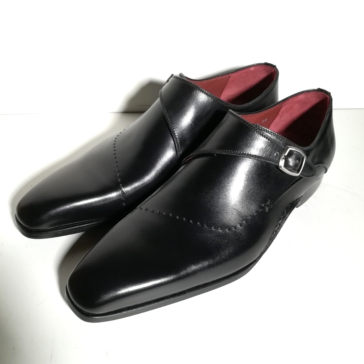 d0310 【新品同様・試着程度】 ★マグナーニ Magnanni★ 23121 オパンケ製法 モンクストラップ 39 25.0cm程度 黒 ブラック 革靴拍卖