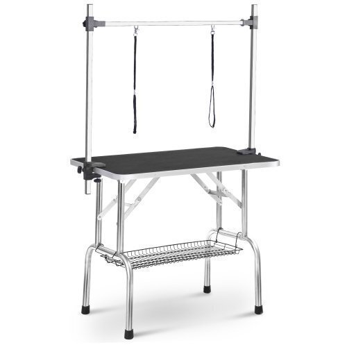 トリミングテーブル 折りたたみ トリミング台 H型アーム棒 頑丈型 多頭 トリミング 折り畳み ペット用 シャンプー カット ブラック拍卖