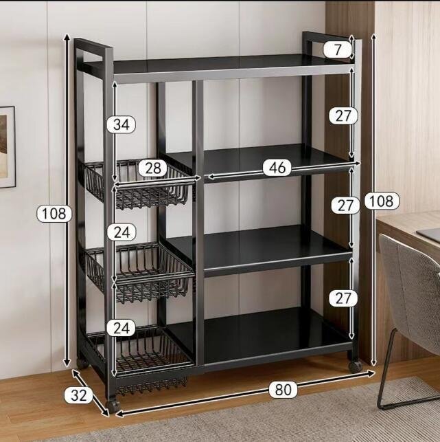 キッチンラック着床多層野菜バスケット収納棚多機能電子レンジオーブン棚収納棚拍卖