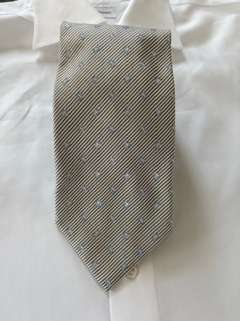 LUIGI BORRELLIボレリのさわやかネイビーストライプにペイズリー柄拍卖