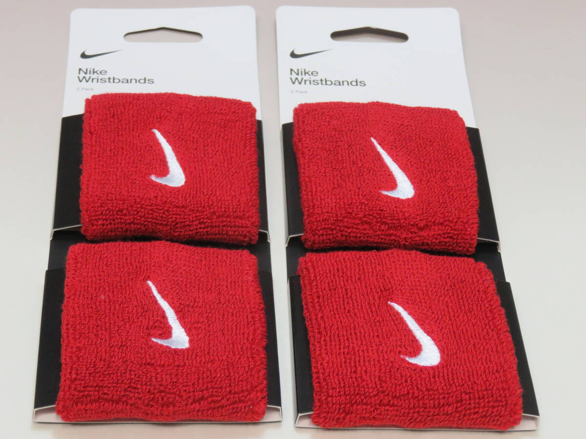 2品セット(4個) NIKE ナイキ ■ スウッシュ リストバンド BN2095 バーシティーレッド 601 ■ 2024年12月23日 新品 未使用(店頭購入品)拍卖