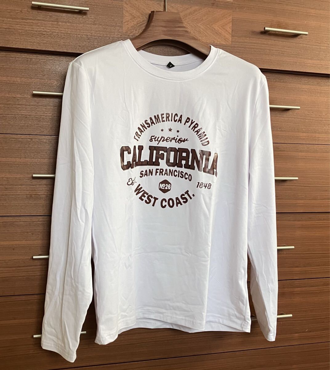 160㎝くらい プリントロゴTシャツ 長袖Tシャツ ロンT 白拍卖