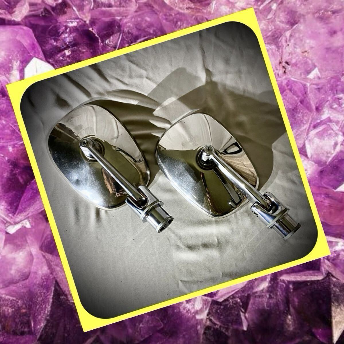 ボルボ240 純正 USED ステンレスミラー 左右セット 取付金具付き拍卖