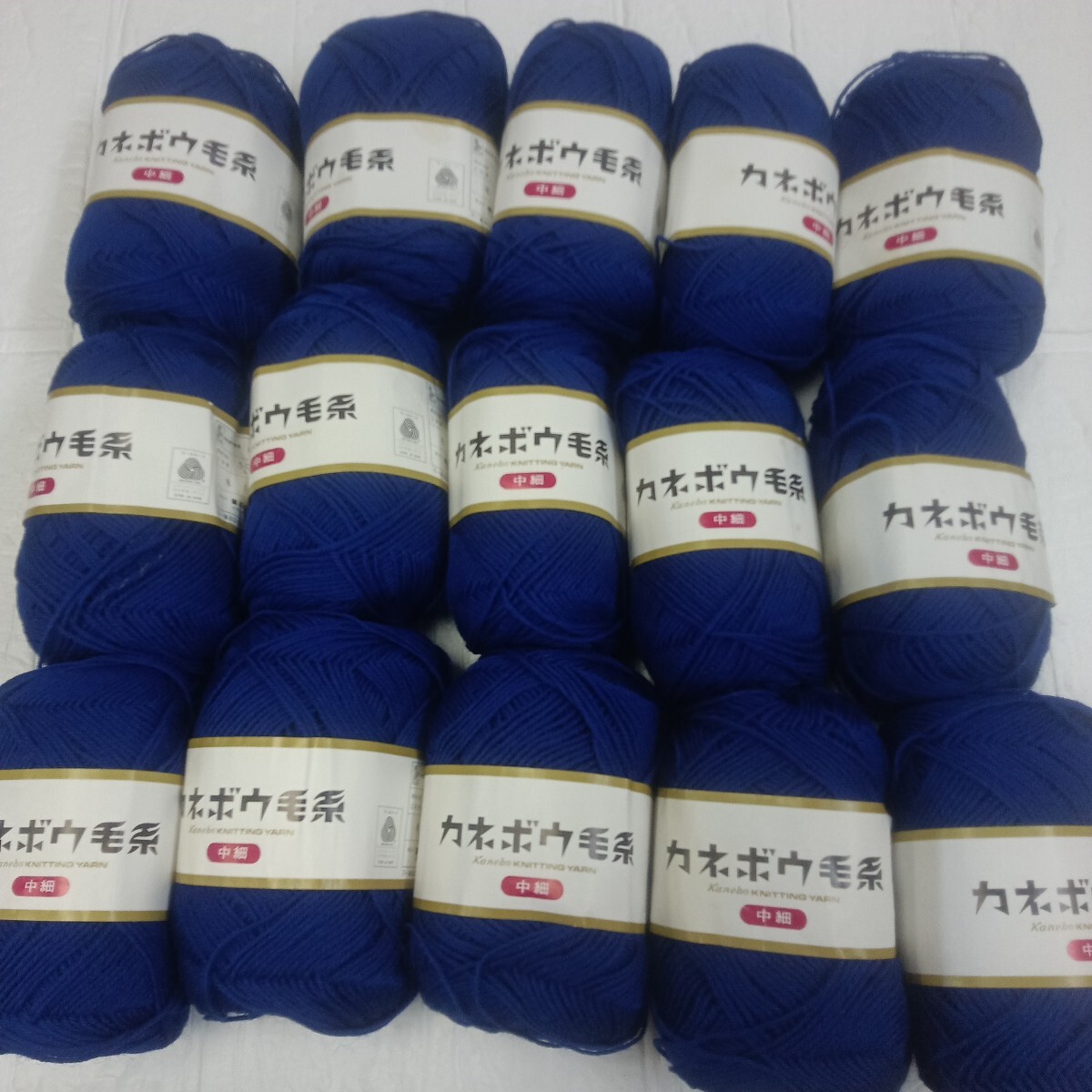 100円〜 カネボウ 毛糸 手芸材料 編み物■中細 青色・15玉拍卖