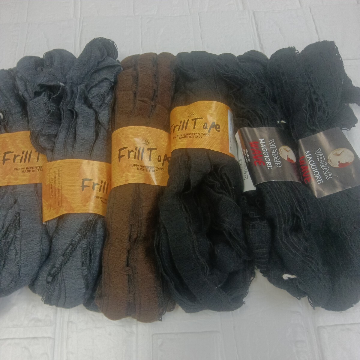 100円〜 パピー*他 毛糸 手芸材料 編み物■フリルテープ 4色・6点拍卖