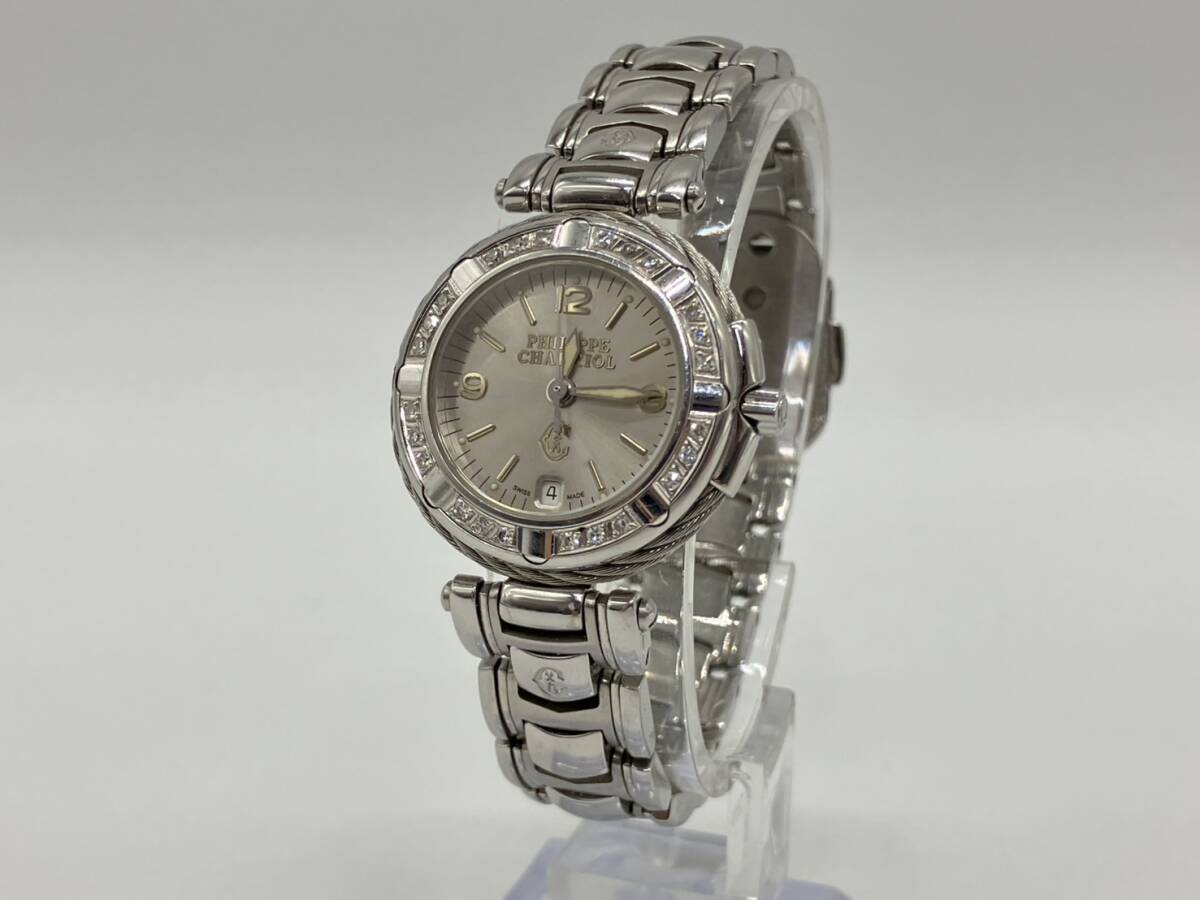 1円 PHILIPPE CHARRIOL 53.97.3522 フィリップシャリオール ステンレス クォーツ QZ ベゼル ダイヤ レディース ウォッチ 腕時計 不動拍卖