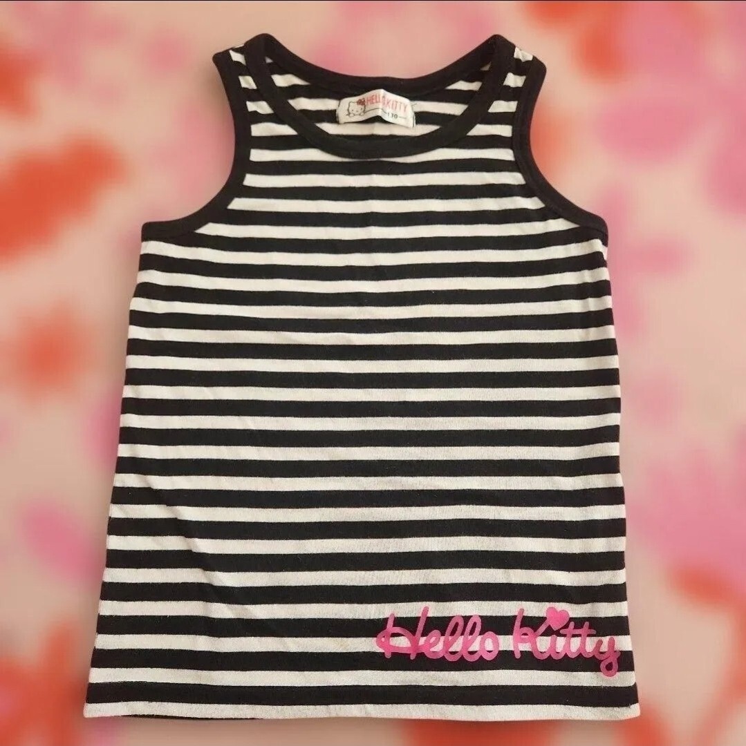 ハローキティ タンクトップ ボーダー柄 130cm拍卖