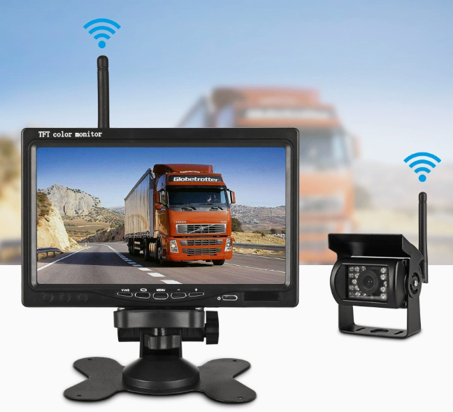ワイヤレス バックカメラ モニター セット 7インチ 12V/24V 赤外線暗視機能付 大型車 トラックにも最適 2.4GHz バックモニター セット拍卖