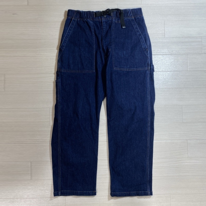 POLER/ポーラー/STRETCH DENIM PAINTER PANTS/ストレッチデニムペインターパンツ/ベイカーパンツ/パッチポケット/ウェビングベルト/Lサイズ拍卖