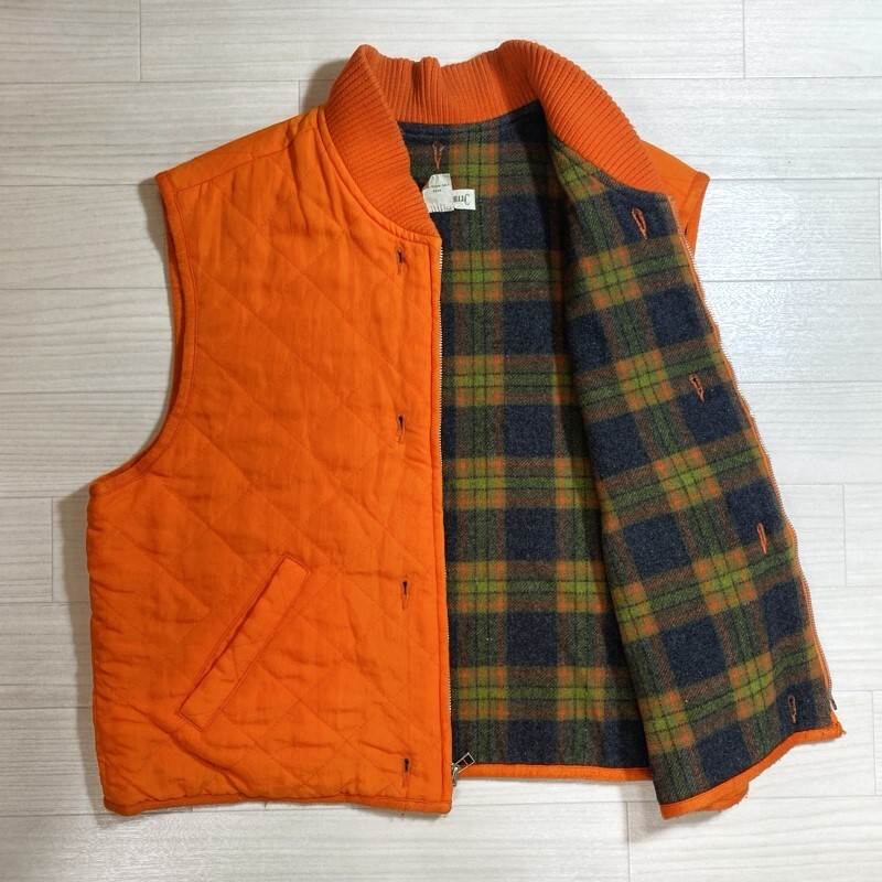 BANANA REPUBLIC/バナナリパブリック/80s~90s/内タータンチェック/キルティングライナーベスト/ジップアップ/リブニット/ビンテージ/L拍卖