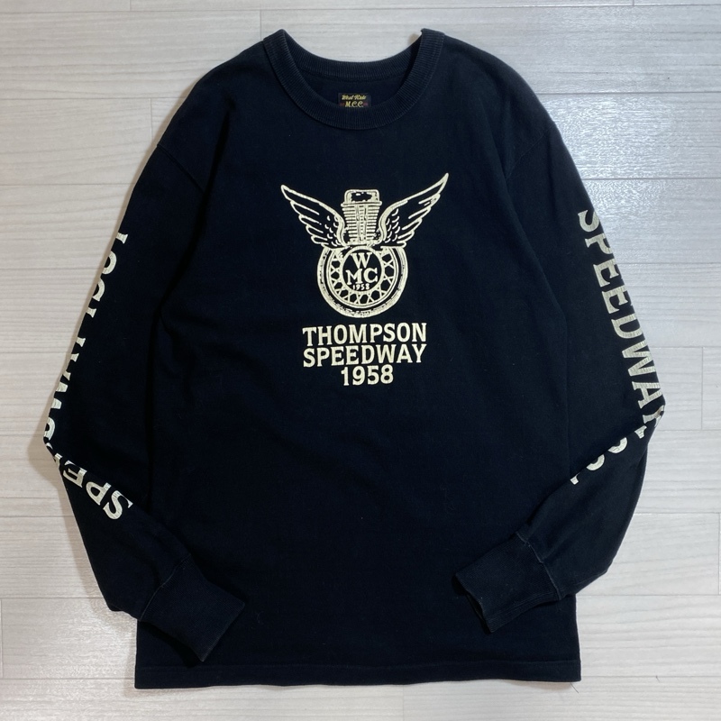 WESTRIDE/ウエストライド/THOMPSON SPEEDWAY/トンプソンスピードウェイ/ウイング・エンジンロゴ/両面・アームプリント L/S Tシャツ/長袖拍卖