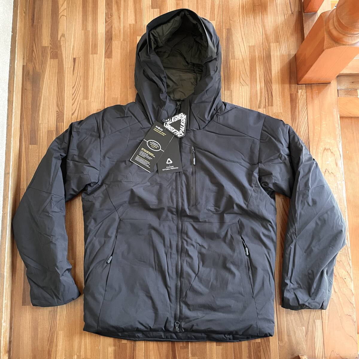 新品1431 イタリア Leavo Johnson 防水透湿 プリマロフト 裏面熱反射 中綿ジャケット グレー L拍卖