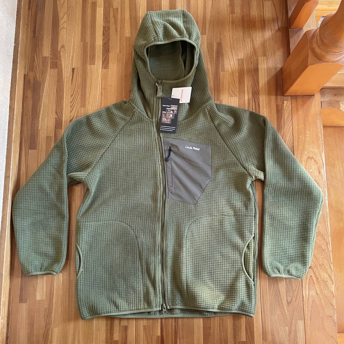 新品1436 フルジップ パワーグリッド素材 最新デザイン斜めジッパー フード付き Mサイズ拍卖