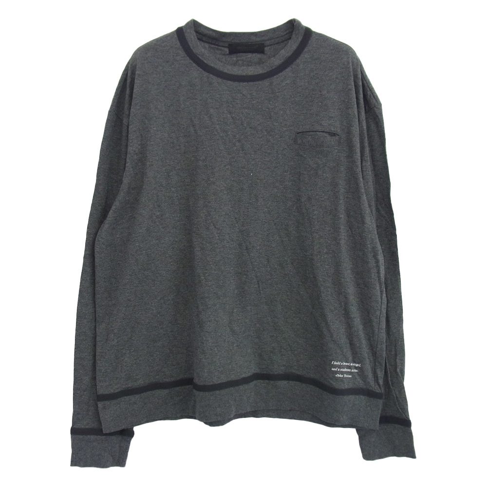 UNDERCOVER アンダーカバー UCY4807 ポケット付 バインダー 長袖カットソー ダークグレー系 4【中古】拍卖