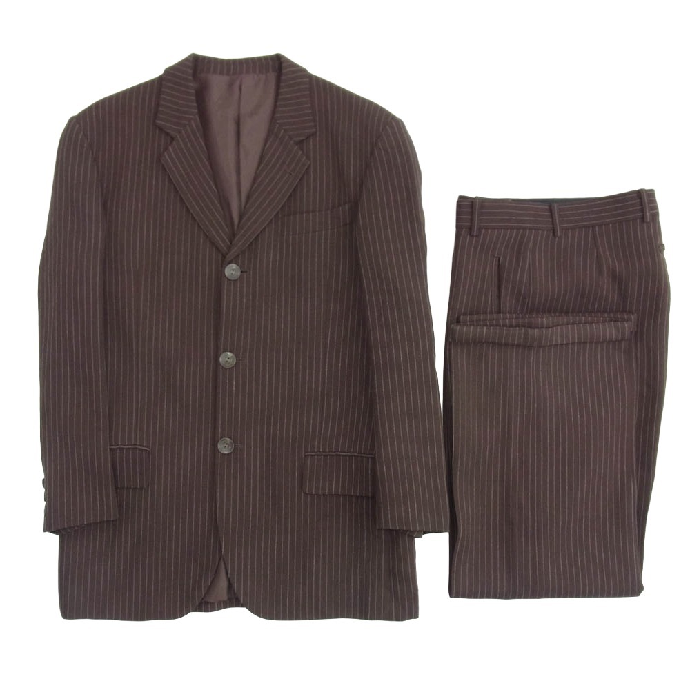 JEAN-PAUL GAULTIER ジャンポールゴルチエ CLASSIQUE 90s アーカイブ ストライプ ジャケット パンツ セットアップ ブラウン系 48【中古】拍卖