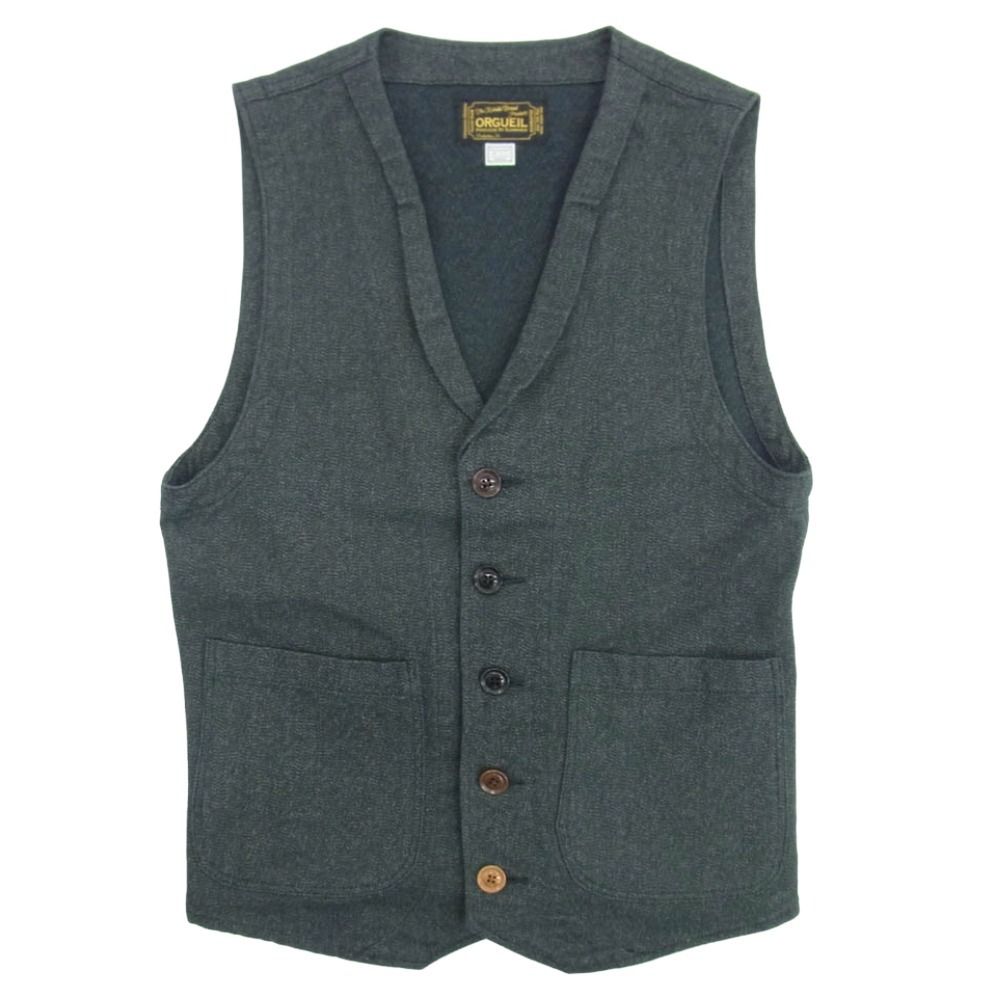 ORGUEIL オルゲイユ OR-4009 Work Wear Gilet ジレ ベスト グレー系 38【中古】拍卖