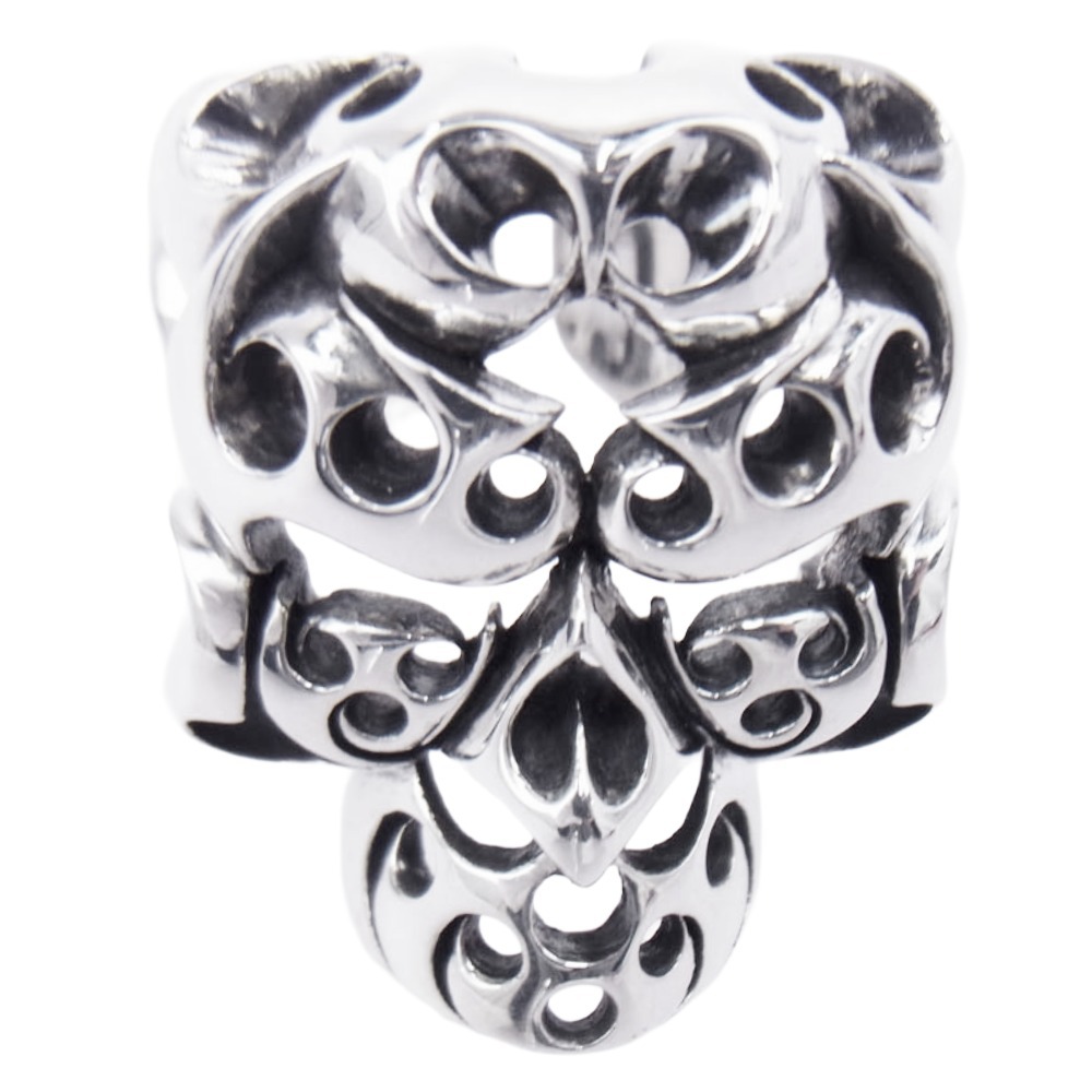 TENDERLOIN テンダーロイン 【新品仕上加工済】T-SKULL BORNEO RING ボルネオ スカル リング シルバー系 19号【美品】【中古】拍卖
