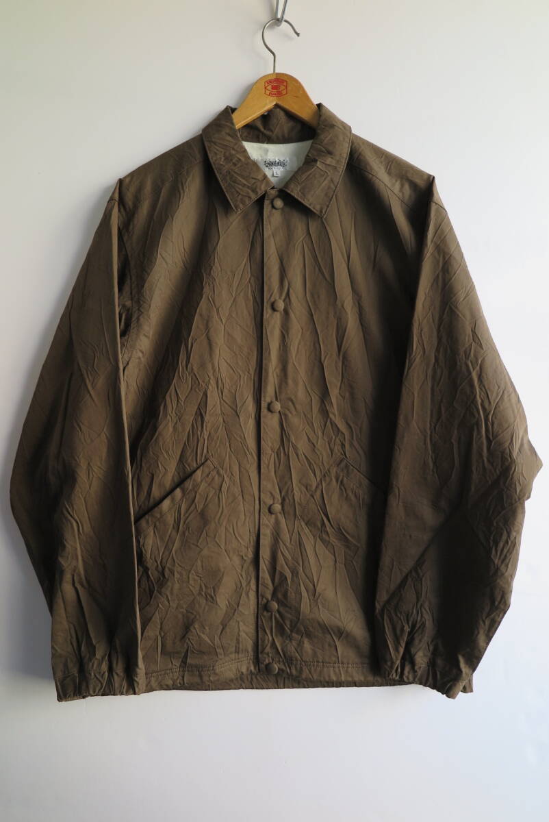 SASQUATCHfabrix. コーチジャケット シワ加工 BROWN ANARCHY 裏地付き ラバープリント 日本製拍卖