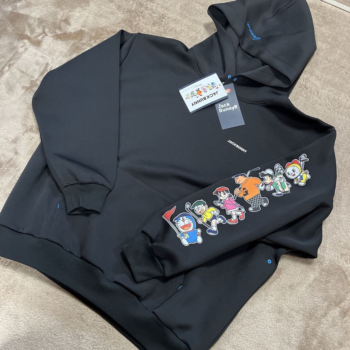 最新作限定モデル 新品正規品 ジャックバニー パーリーゲイツ サイズ2 完売サイズ ドラえもんコラボ フーディ ブラック 送料無料拍卖