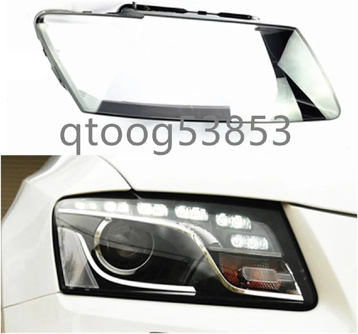 ヘッドライトカバー 互換品 Audi Q5 1代目 8R 後期型 2013-2016年 適用 ヘッドランプ 透明レンズ ランプシェード 高質PC製拍卖