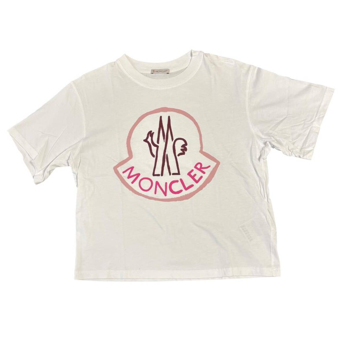 MONCLER モンクレール SS T-SHIRT Tシャツ 半袖 ロゴ 白 ホワイト XS拍卖