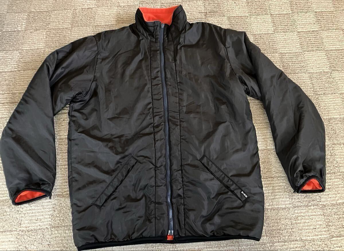 VAN JAC 黒×オレンジ 切替ジャケット アウター 防寒 古着 Lサイズ 保温性 カジュアル 秋冬向け シンプル ポケット付き拍卖