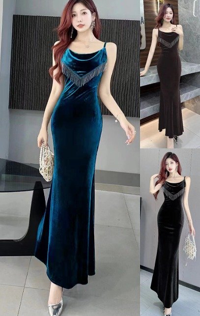 ロングワンピース フリル キャミソールドレス セクシー 二次会 披露宴 懇親会 レディース XL ブラウン拍卖