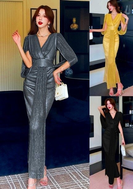 タイトワンピース シャーリング 切り替え スリム 着痩せ シンプル S ブラック拍卖