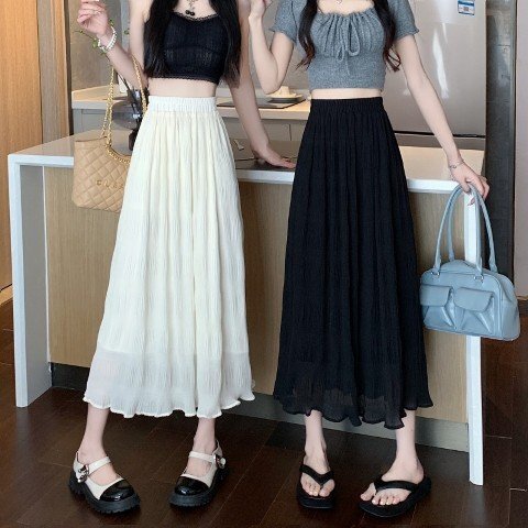 ロングスカート フリル シンプル カジュアル きれいめ お出かけ レディース S ブラック拍卖