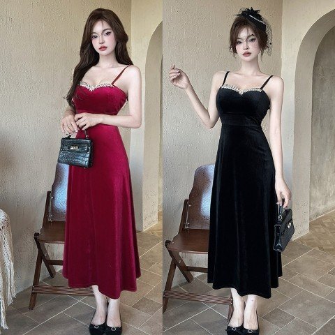 ロングワンピース キャミソールワンピース キャミワンピ フリル ドレス 袖なし きれい シンプル レディース L ワインレッド拍卖