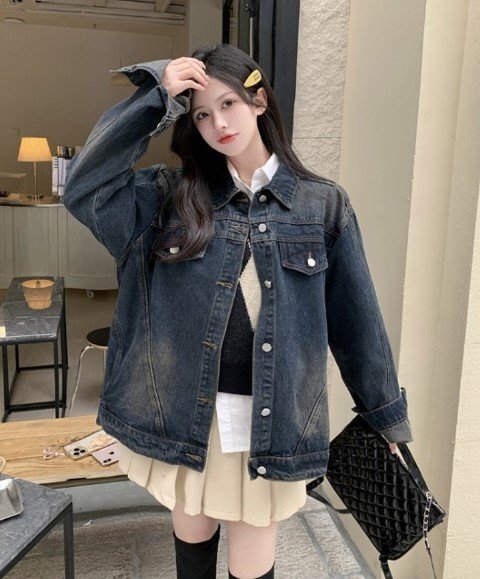 Gジャン ジージャン ジーンズ 長袖ジャケット デニム シンプル ゆったり カジュアル M ライトブルー拍卖