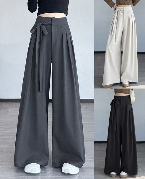 ワイド バギーパンツ ハイウエスト 切り替え 体型カバー 着痩せ M ブラック拍卖