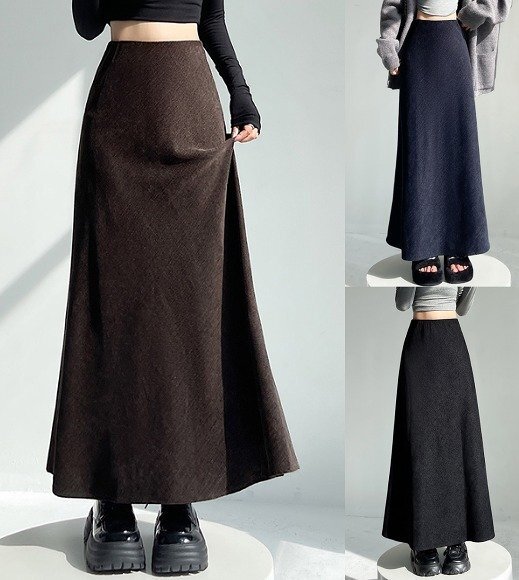 スカート フリル 切り替え スリム 着痩せ カジュアル M ダークブルー拍卖