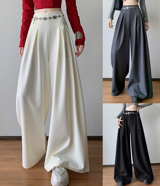 ワイド バギーパンツ シャーリング 切り替え 体型カバー 着痩せ 2L グレー拍卖