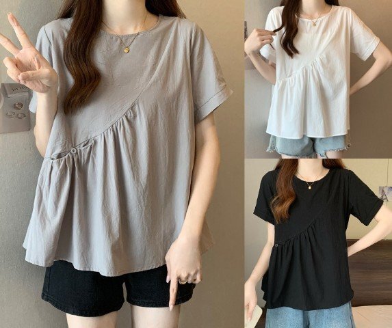 トップス Tシャツ 半袖 シンプル フリル カジュアル ゆったり お出かけ レディース XL ホワイト拍卖