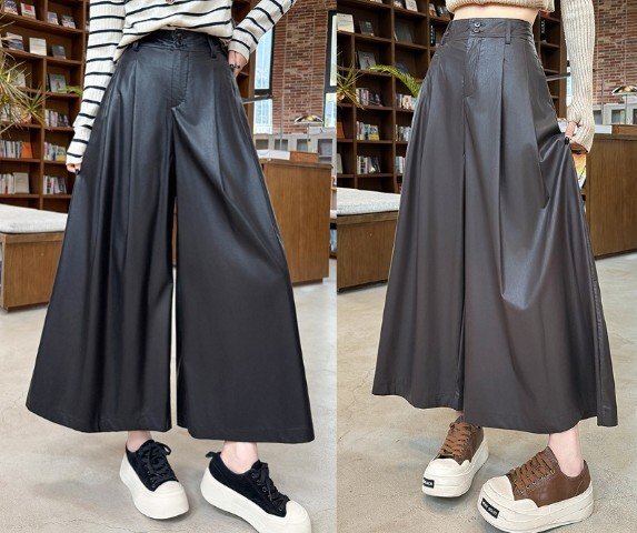 キュロット パンツ フリル 切り替え 体型カバー 着痩せ L ブラック拍卖