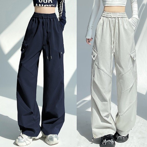 パンツ 切り替え 体型カバー 着痩せ M ブルー拍卖