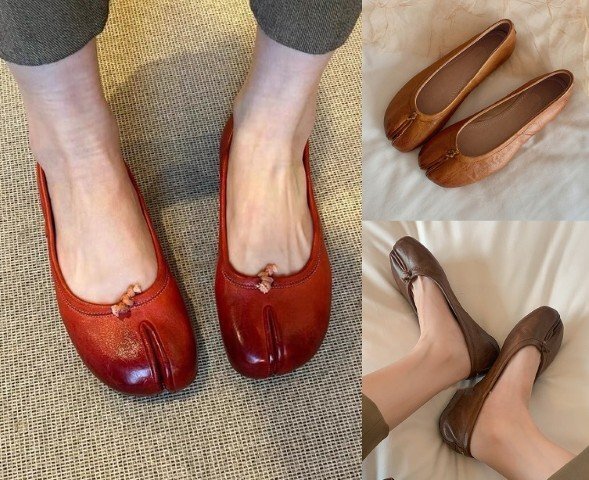 スリッポン ローファー モカシン 切り替え 無地 シンプル 【35】22~22.5cm ブラウン拍卖