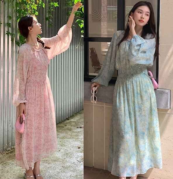 全2色 長袖ワンピース ロングワンピ かわいい フリル きれいめ sweet系 L ピンク拍卖