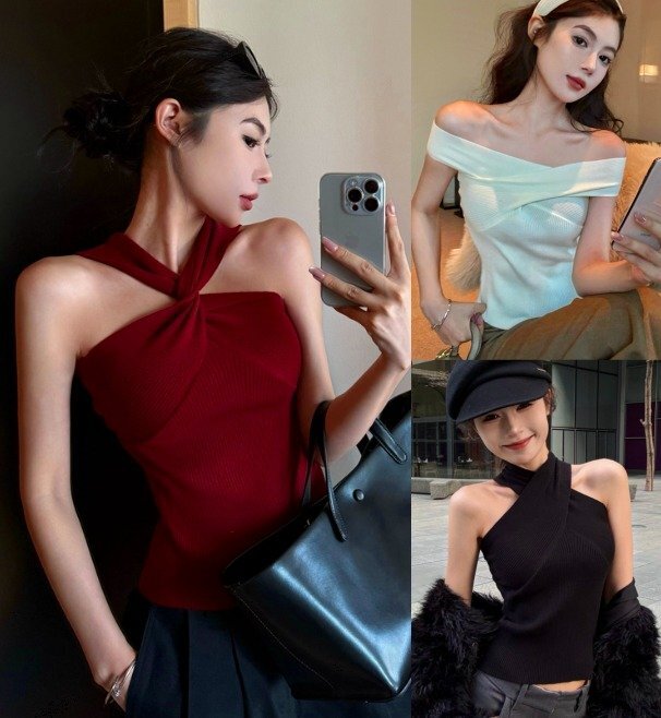 トップス ノースリーブ タンクトップ シンプル カジュアル レディース フリー レッド拍卖