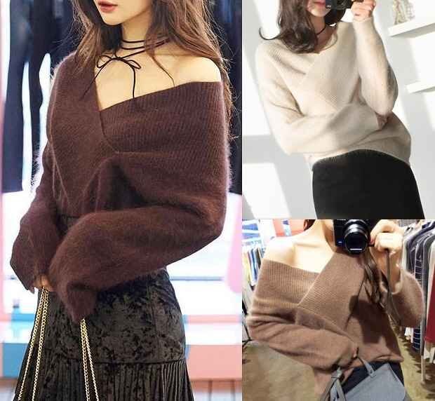 全3色 ニット 長袖 体型カバー 着痩せ カットソー 無地 シンプル フリー 色品番2拍卖