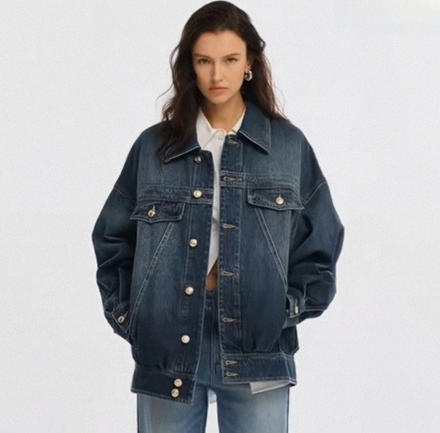 Gジャン ジージャン ジーンズ 長袖 切り替え 体型カバー 着痩せ デニム S ブルー拍卖