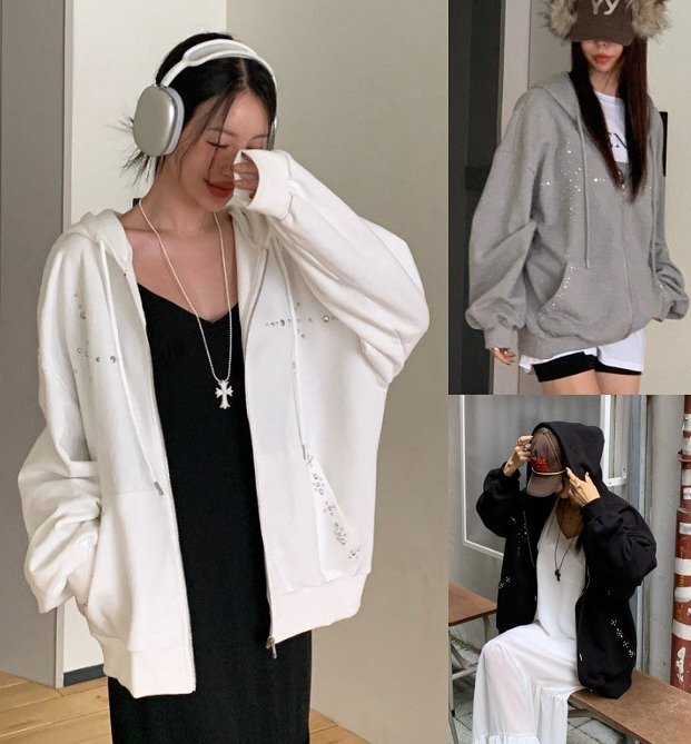 スウェット トレーナー 長袖 切り替え 体型カバー 着痩せ 帽子付き フリー ホワイト拍卖